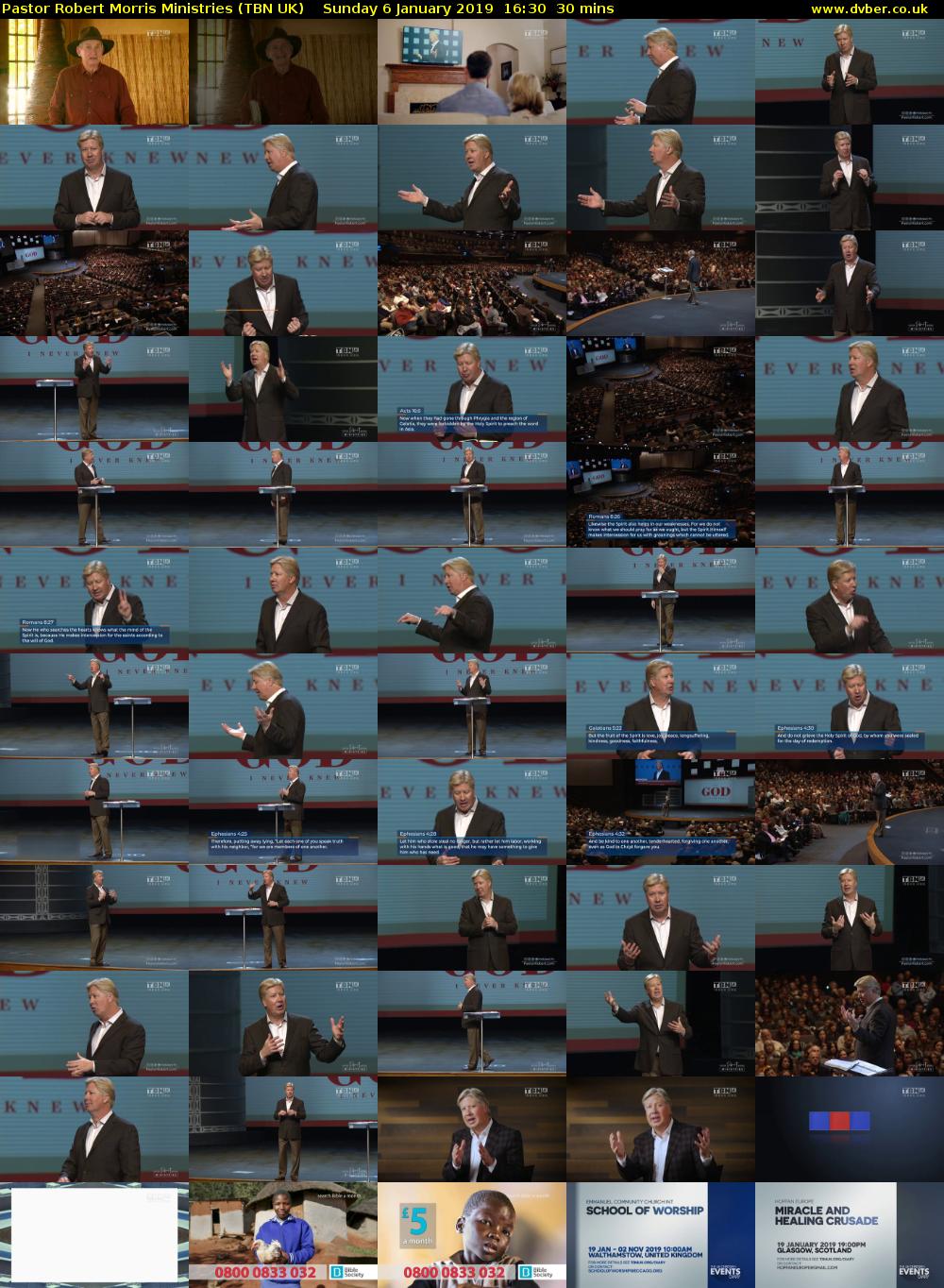 Pastor Robert Morris Ministries (TBN UK) Sunday 6 January 2019 16:30 - 17:00