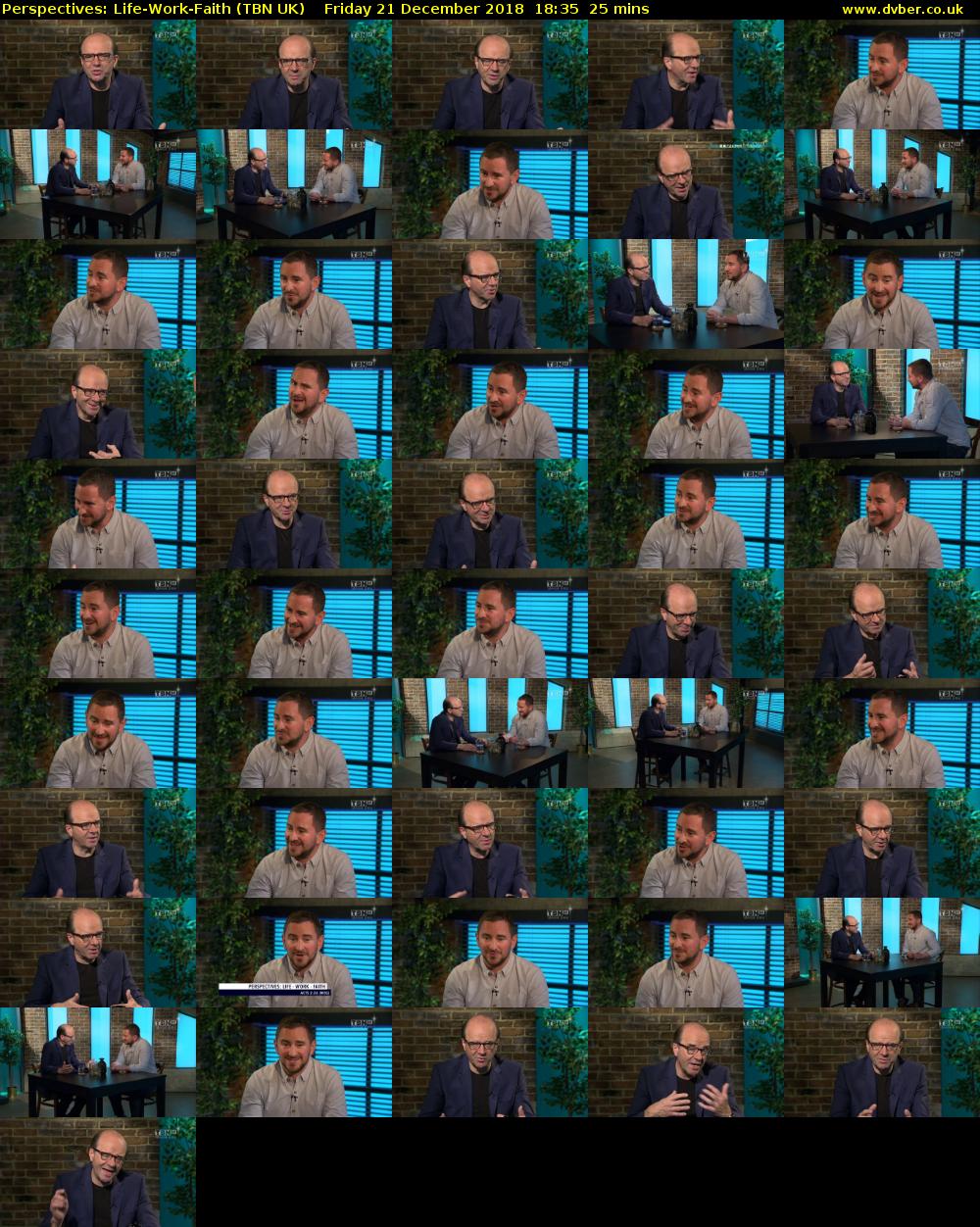 Perspectives: Life-Work-Faith (TBN UK) Friday 21 December 2018 18:35 - 19:00