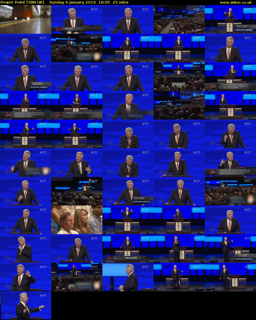Power Point (TBN UK) Sunday 6 January 2019 10:05 - 10:30