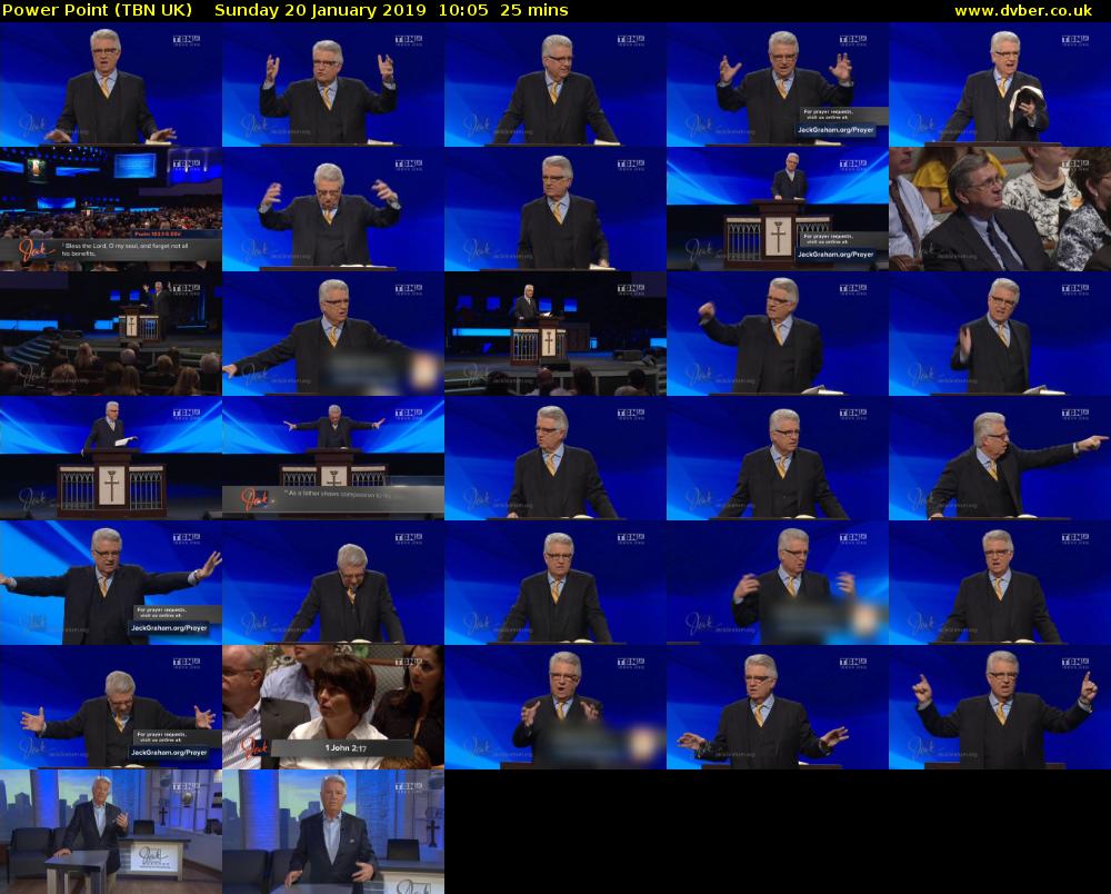 Power Point (TBN UK) Sunday 20 January 2019 10:05 - 10:30