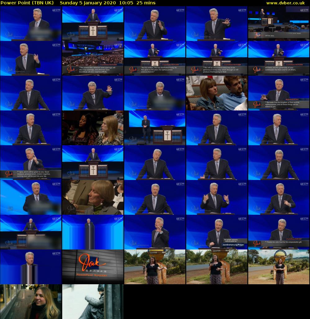 Power Point (TBN UK) Sunday 5 January 2020 10:05 - 10:30