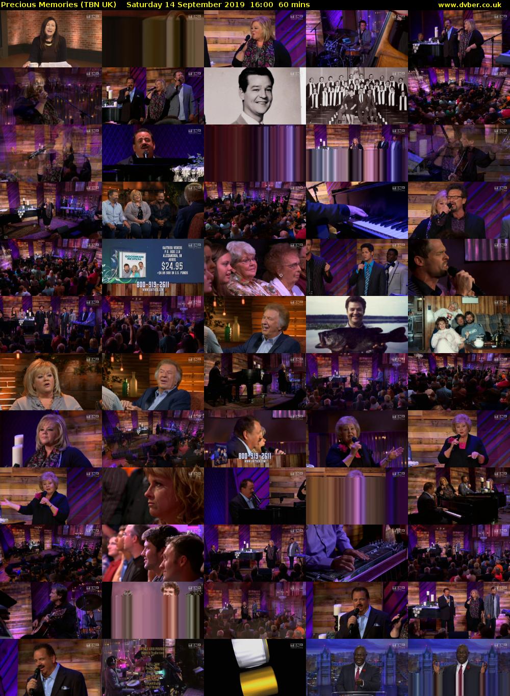 Precious Memories (TBN UK) Saturday 14 September 2019 16:00 - 17:00
