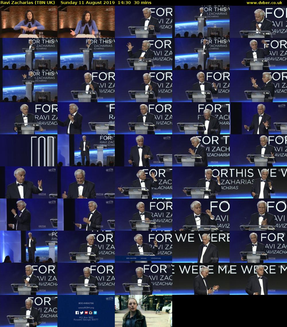 Ravi Zacharias (TBN UK) Sunday 11 August 2019 14:30 - 15:00