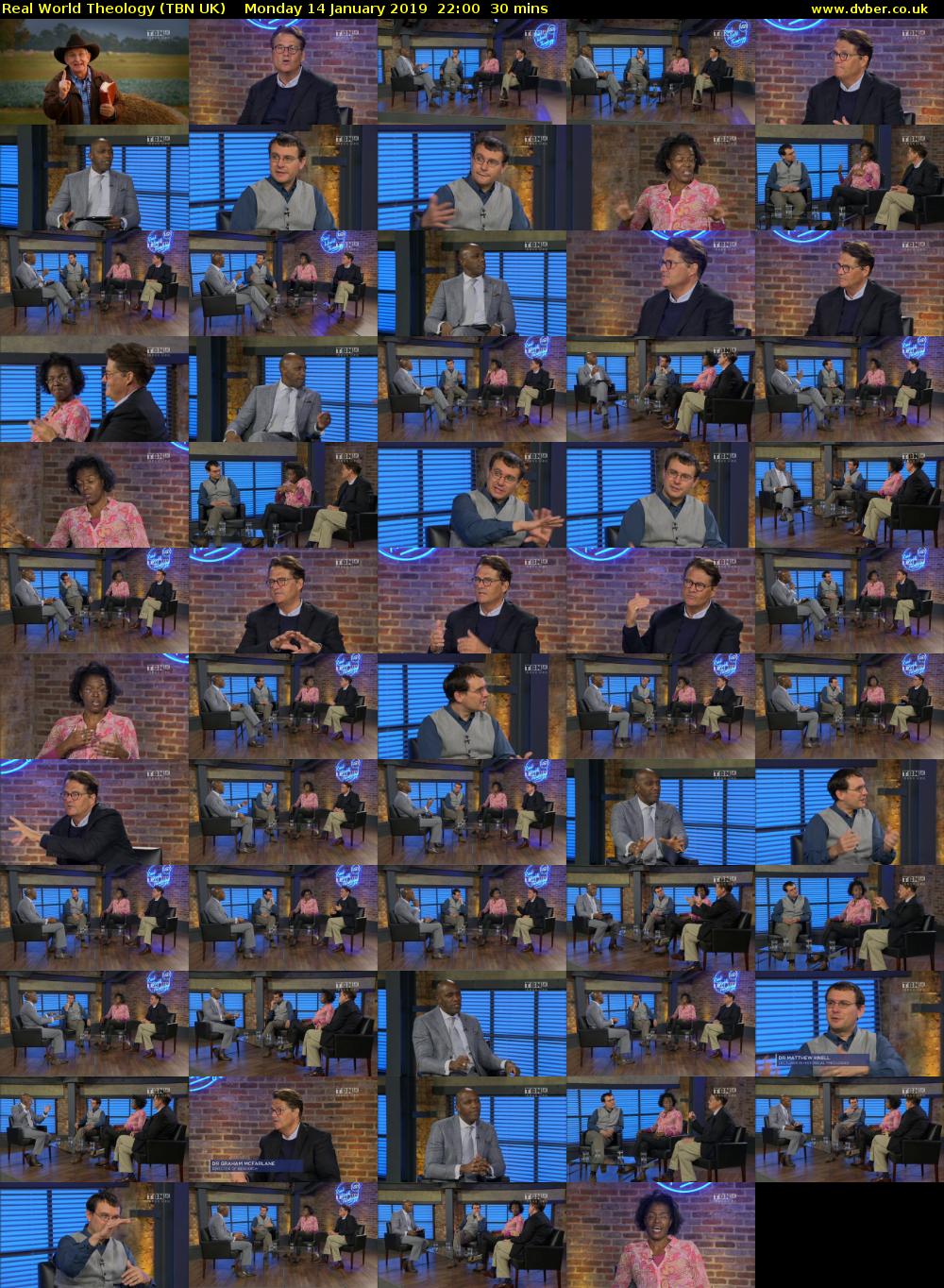 Real World Theology (TBN UK) Monday 14 January 2019 22:00 - 22:30