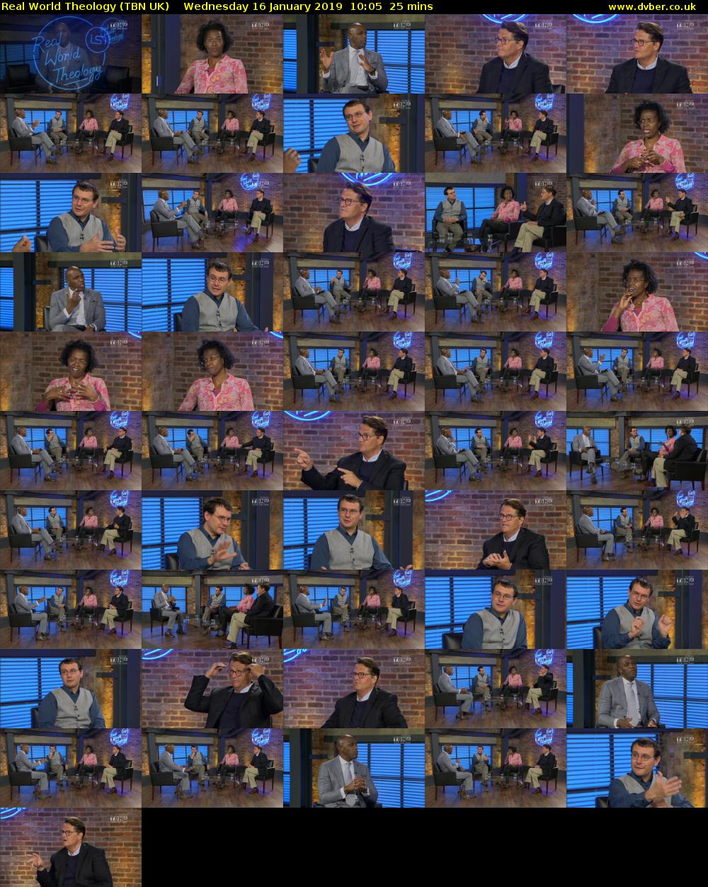 Real World Theology (TBN UK) Wednesday 16 January 2019 10:05 - 10:30