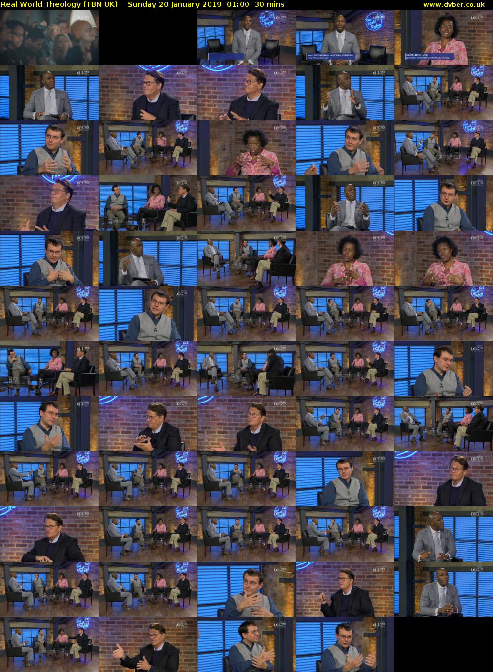 Real World Theology (TBN UK) Sunday 20 January 2019 01:00 - 01:30