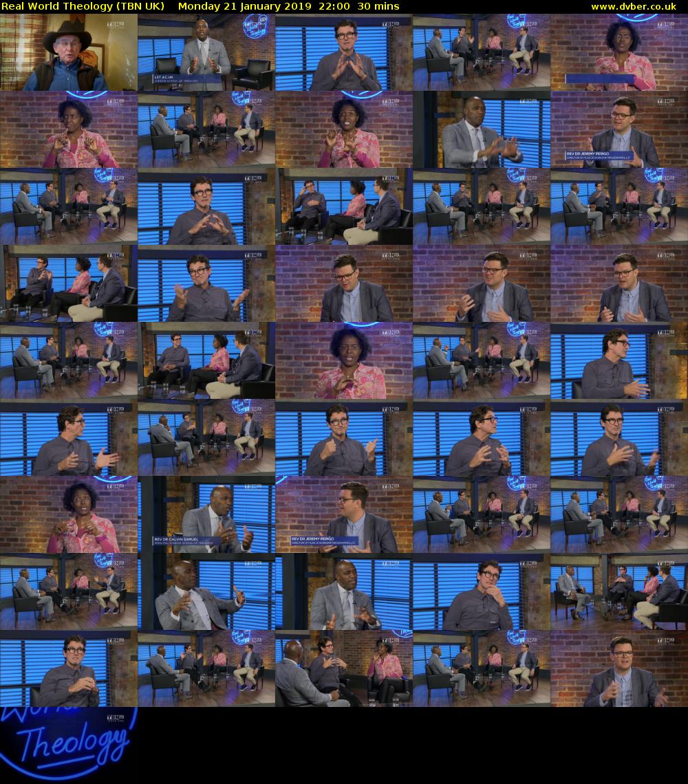 Real World Theology (TBN UK) Monday 21 January 2019 22:00 - 22:30