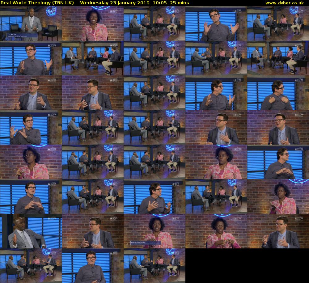 Real World Theology (TBN UK) Wednesday 23 January 2019 10:05 - 10:30