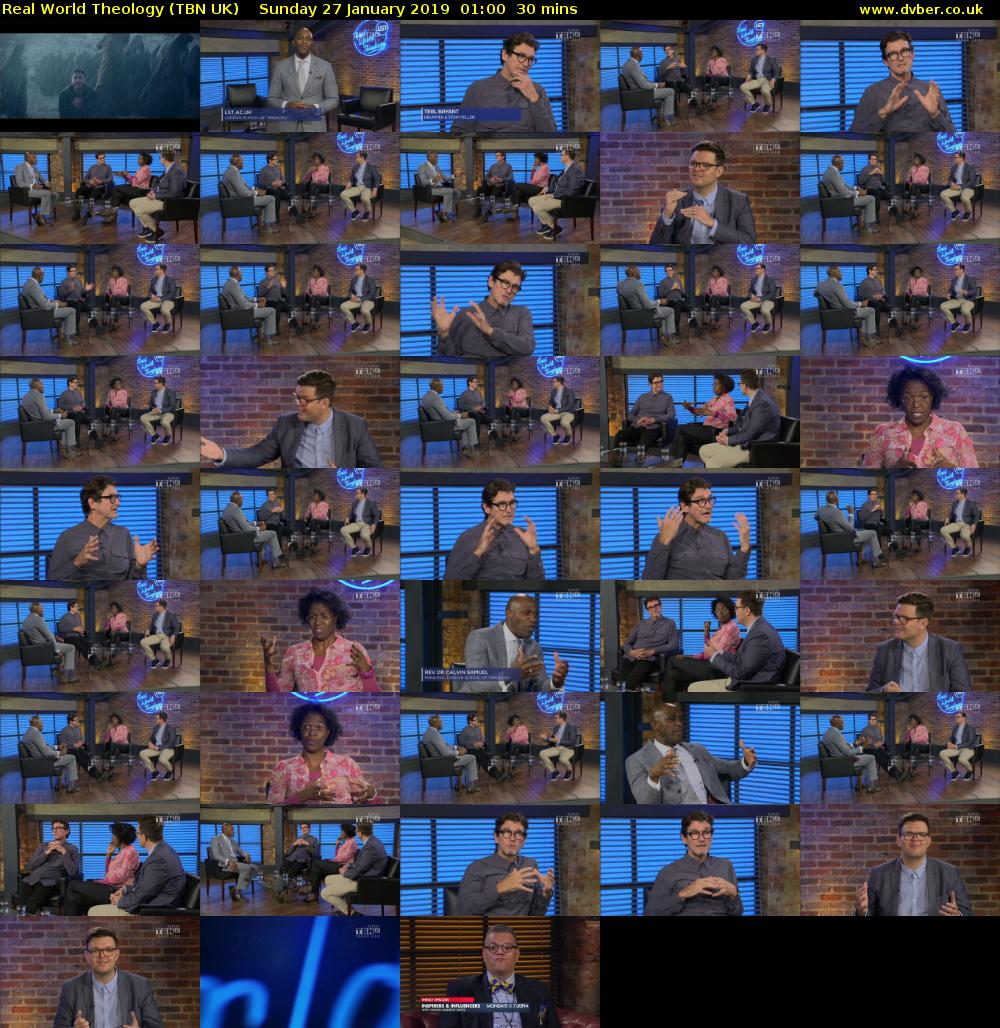 Real World Theology (TBN UK) Sunday 27 January 2019 01:00 - 01:30