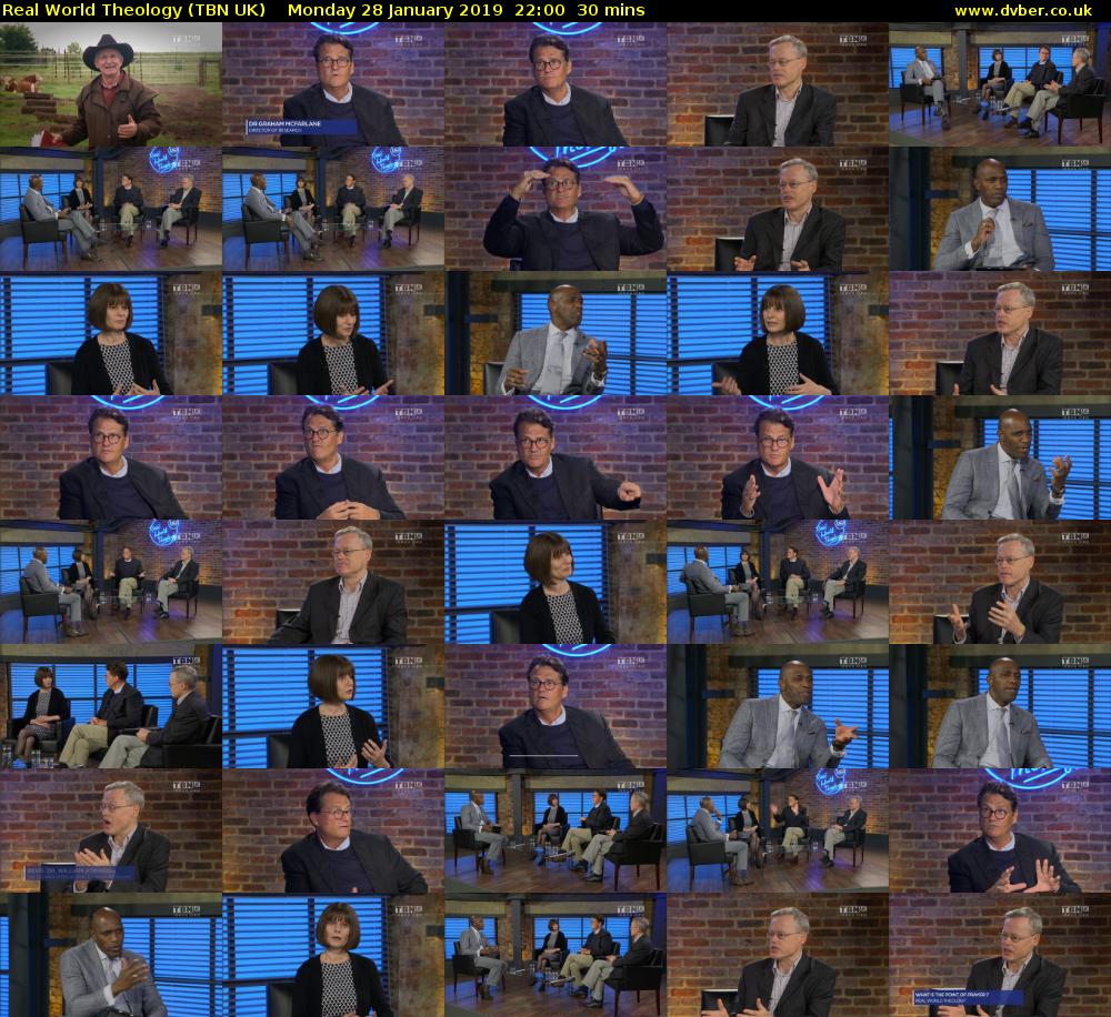 Real World Theology (TBN UK) Monday 28 January 2019 22:00 - 22:30