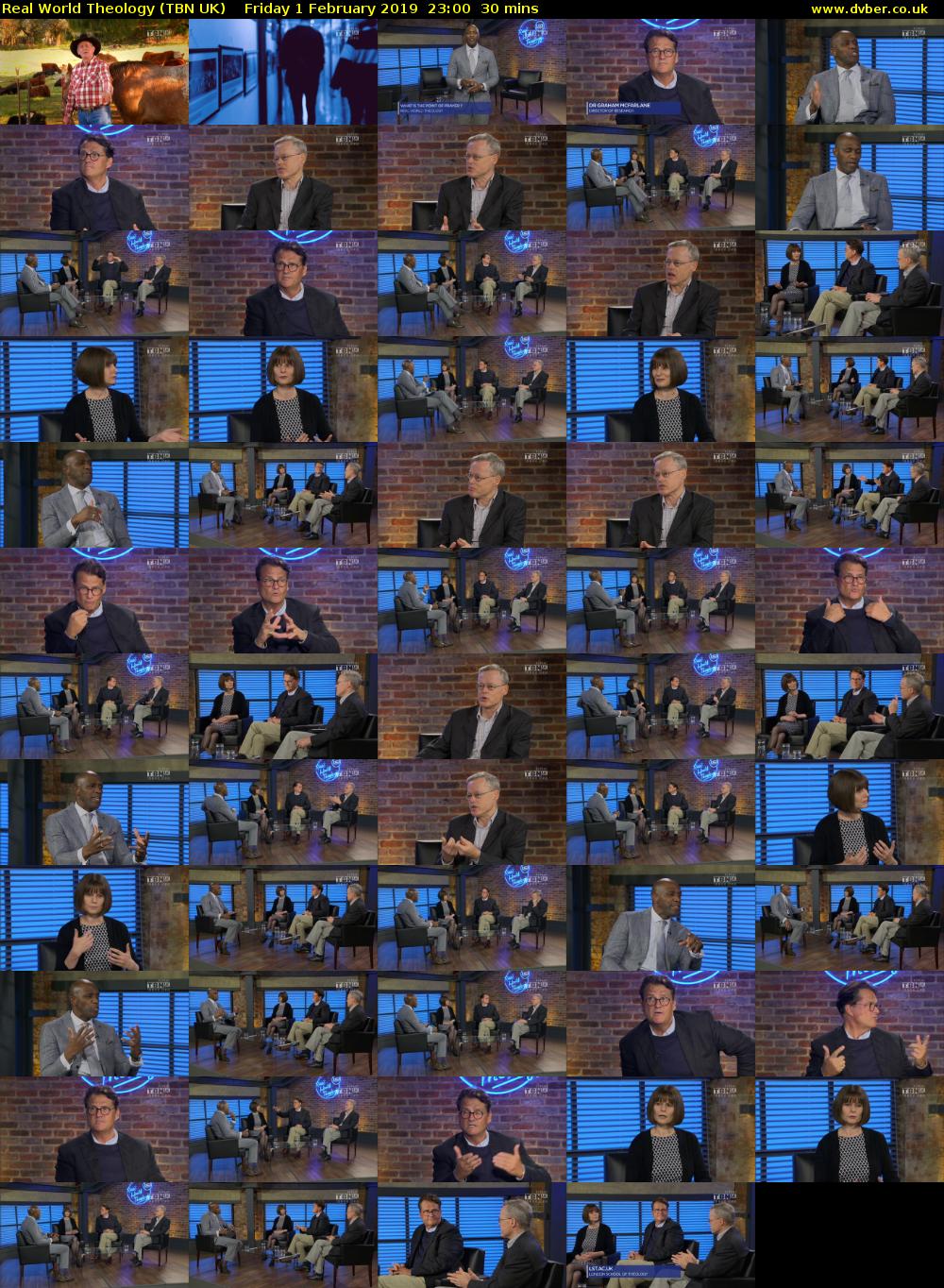 Real World Theology (TBN UK) Friday 1 February 2019 23:00 - 23:30