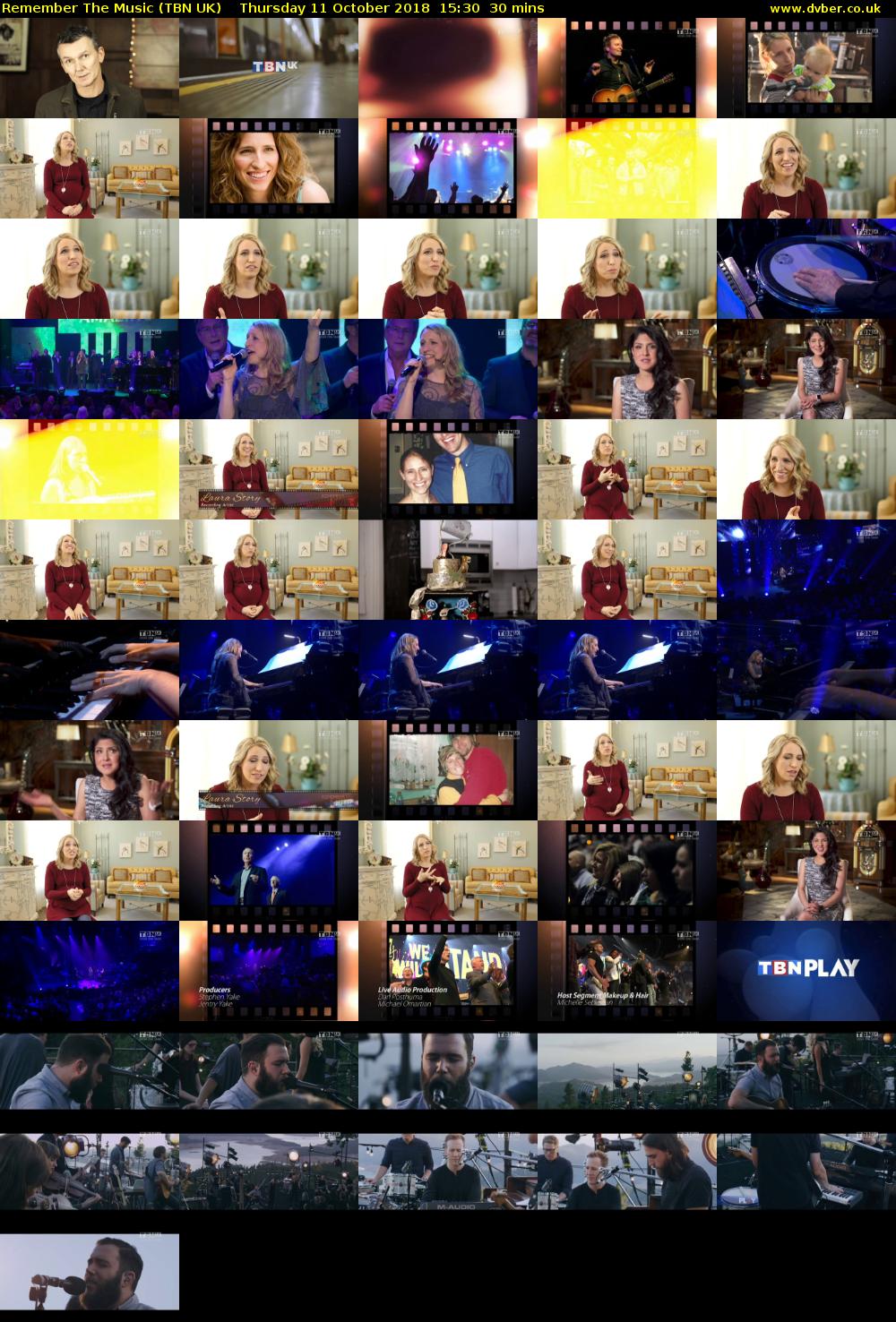 Remember The Music (TBN UK) Thursday 11 October 2018 15:30 - 16:00