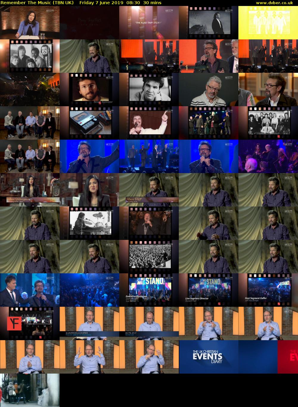 Remember The Music (TBN UK) Friday 7 June 2019 08:30 - 09:00