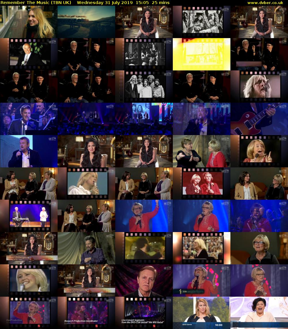 Remember The Music (TBN UK) Wednesday 31 July 2019 15:05 - 15:30