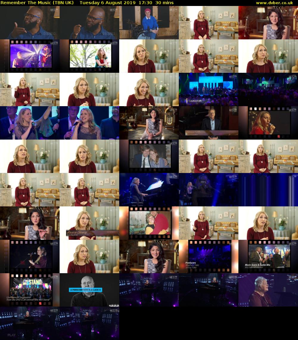 Remember The Music (TBN UK) Tuesday 6 August 2019 17:30 - 18:00