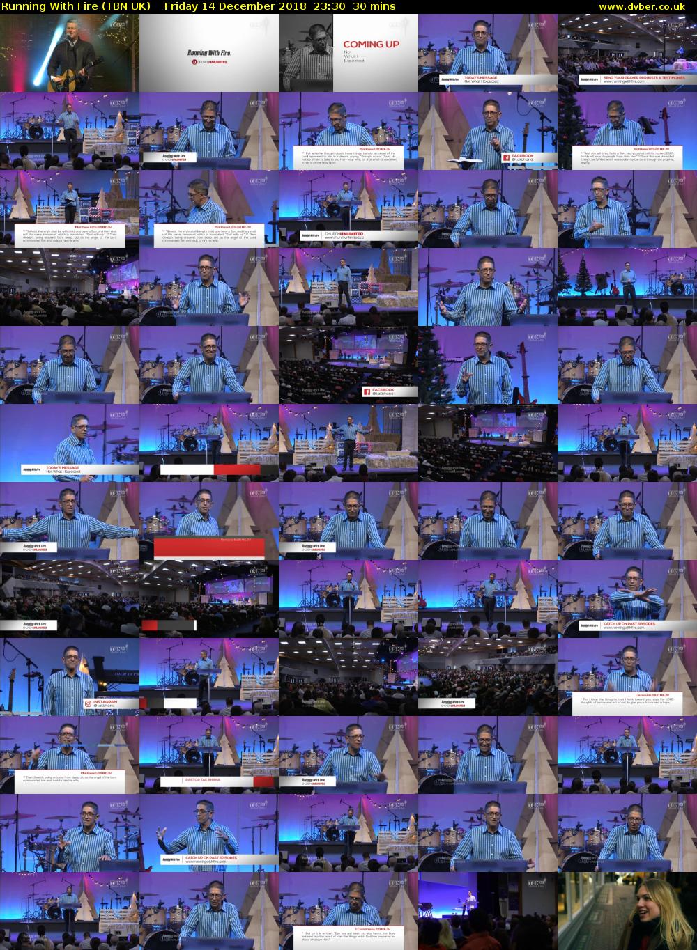 Running With Fire (TBN UK) Friday 14 December 2018 23:30 - 00:00