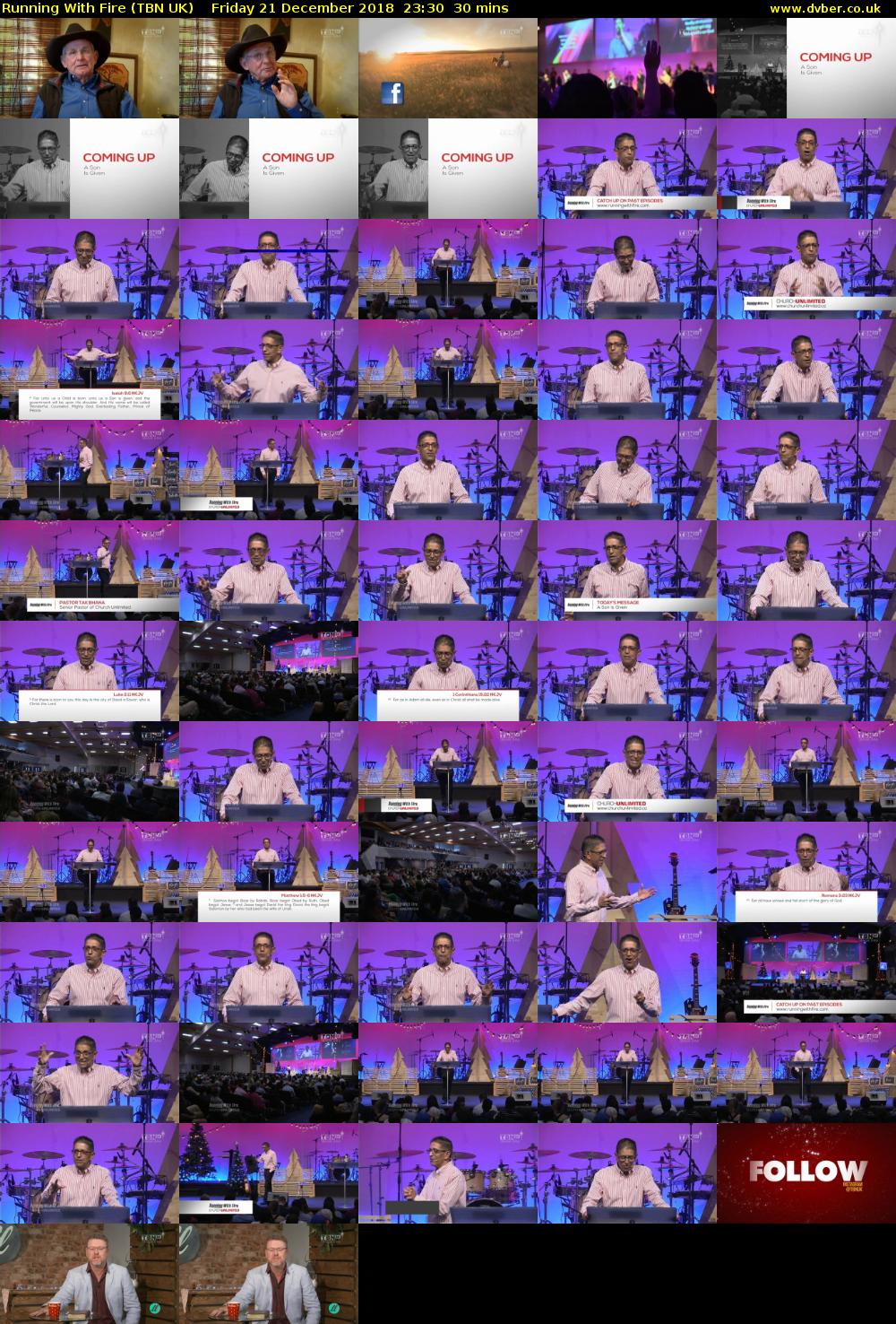 Running With Fire (TBN UK) Friday 21 December 2018 23:30 - 00:00