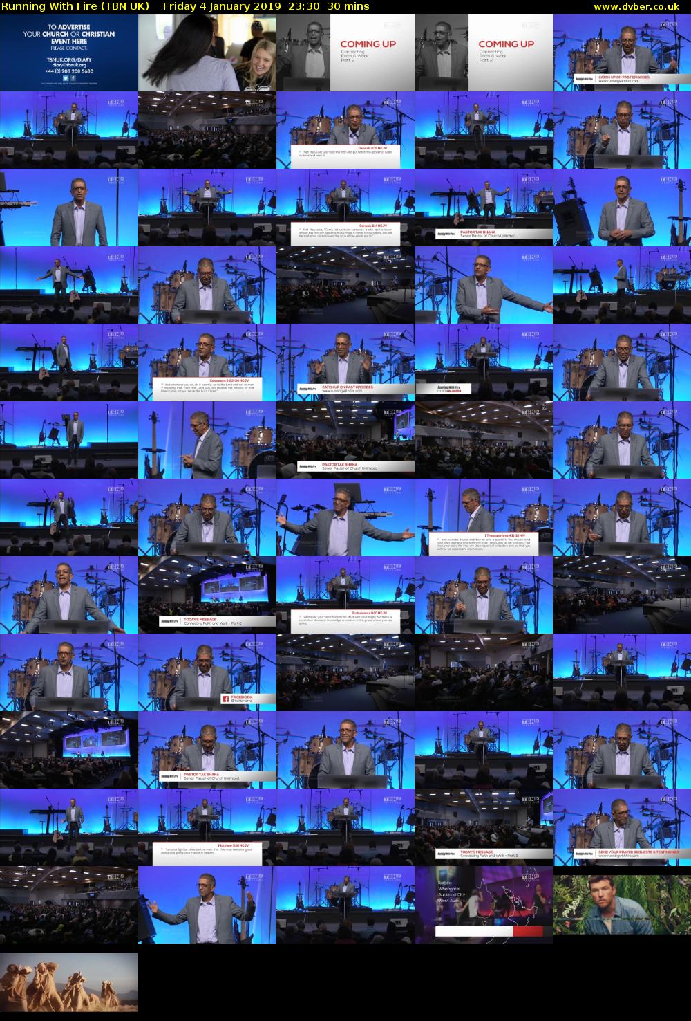 Running With Fire (TBN UK) Friday 4 January 2019 23:30 - 00:00