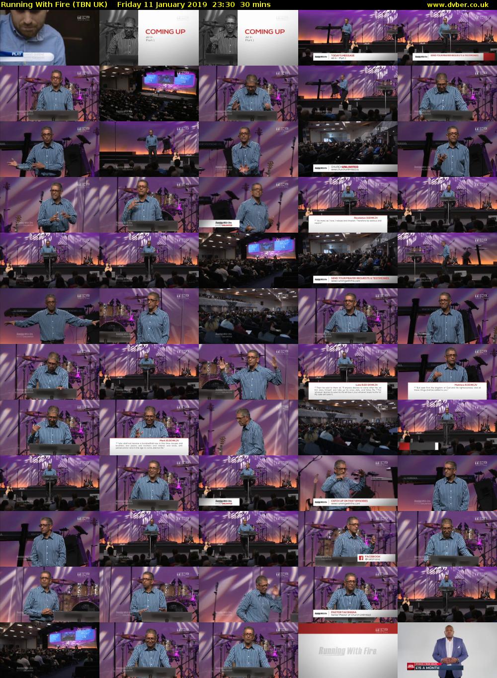 Running With Fire (TBN UK) Friday 11 January 2019 23:30 - 00:00