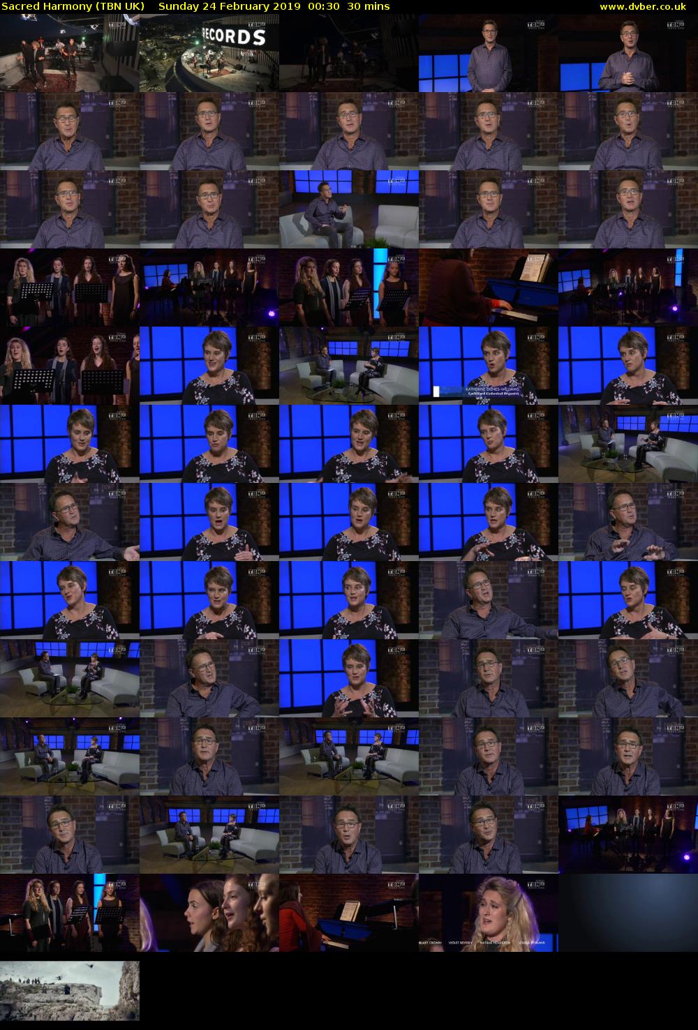 Sacred Harmony (TBN UK) Sunday 24 February 2019 00:30 - 01:00