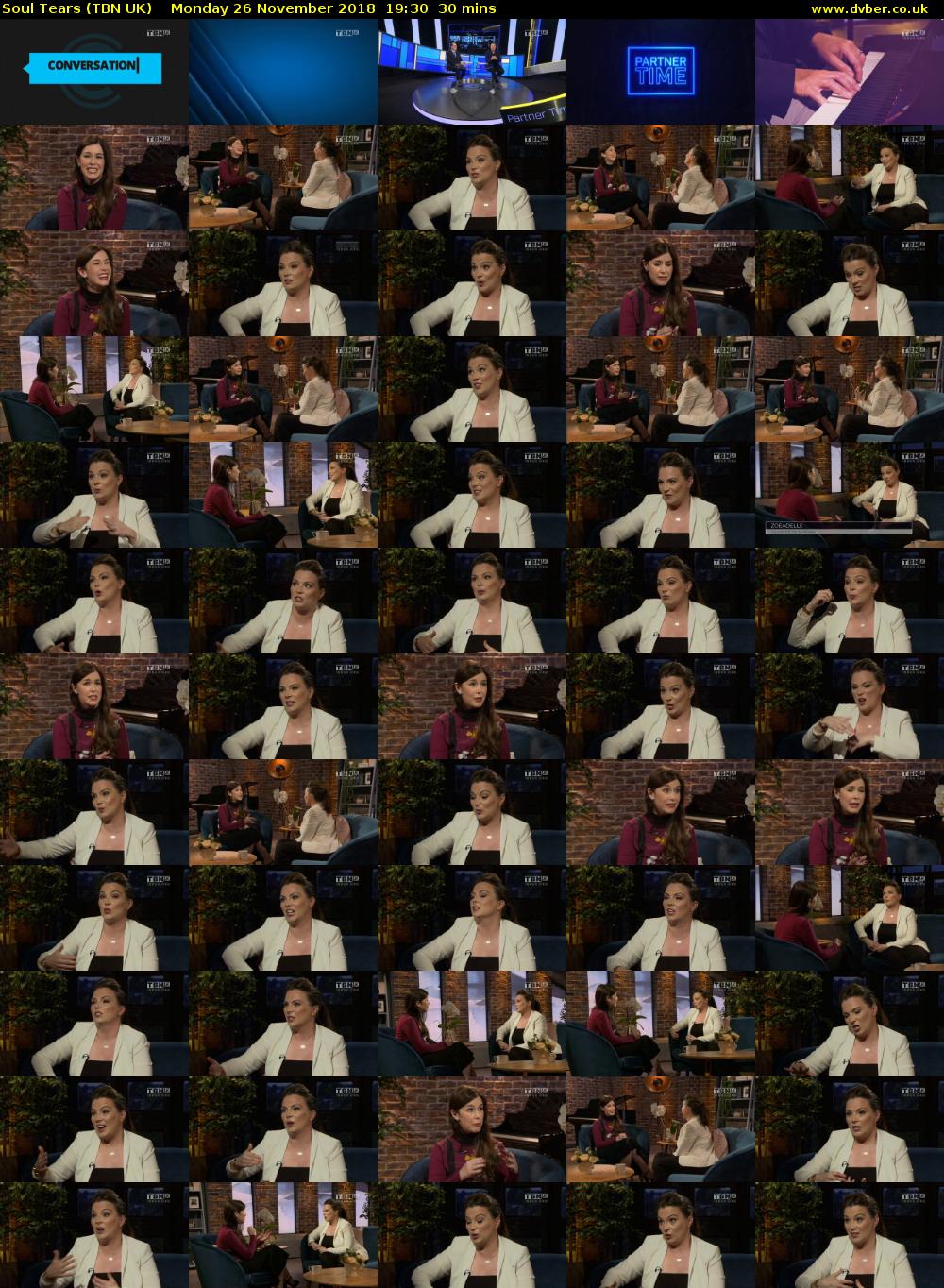 Soul Tears (TBN UK) Monday 26 November 2018 19:30 - 20:00