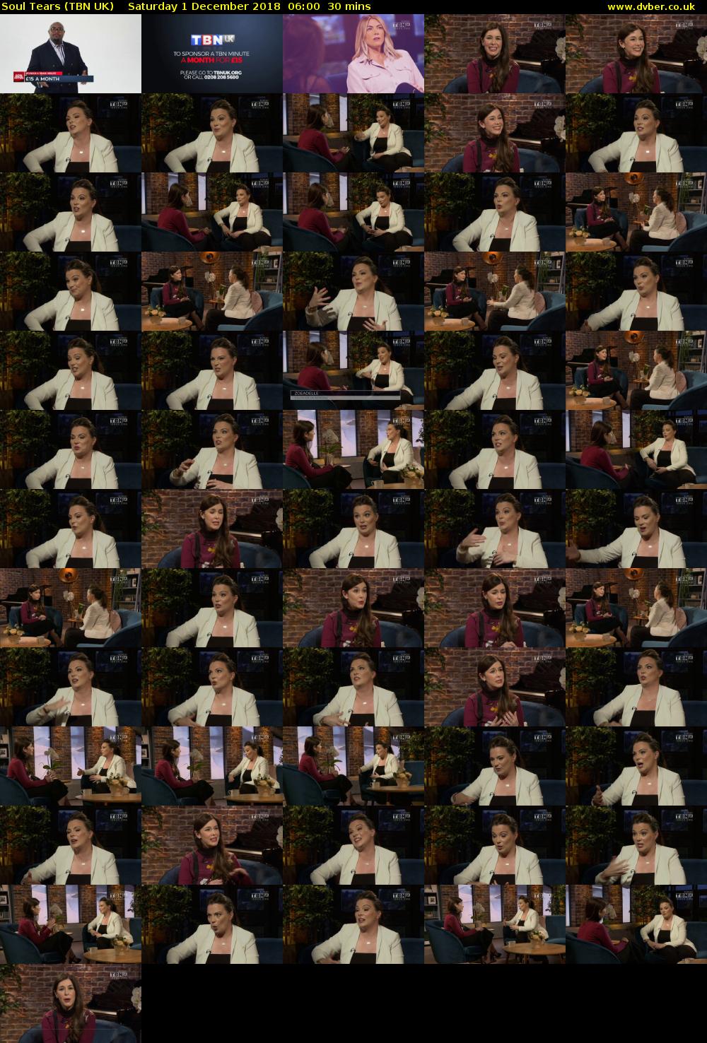 Soul Tears (TBN UK) Saturday 1 December 2018 06:00 - 06:30