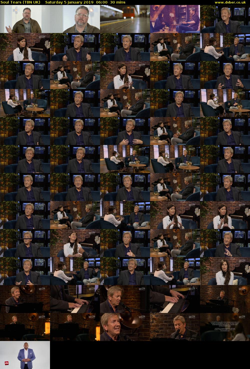 Soul Tears (TBN UK) Saturday 5 January 2019 06:00 - 06:30