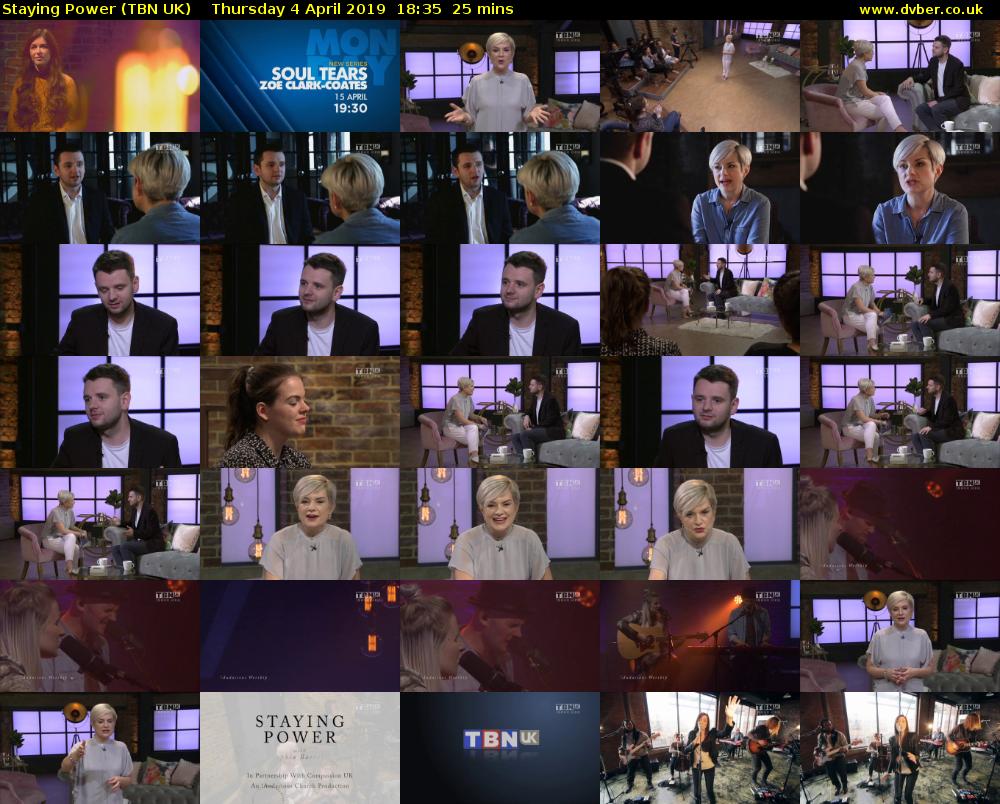 Staying Power (TBN UK) Thursday 4 April 2019 18:35 - 19:00