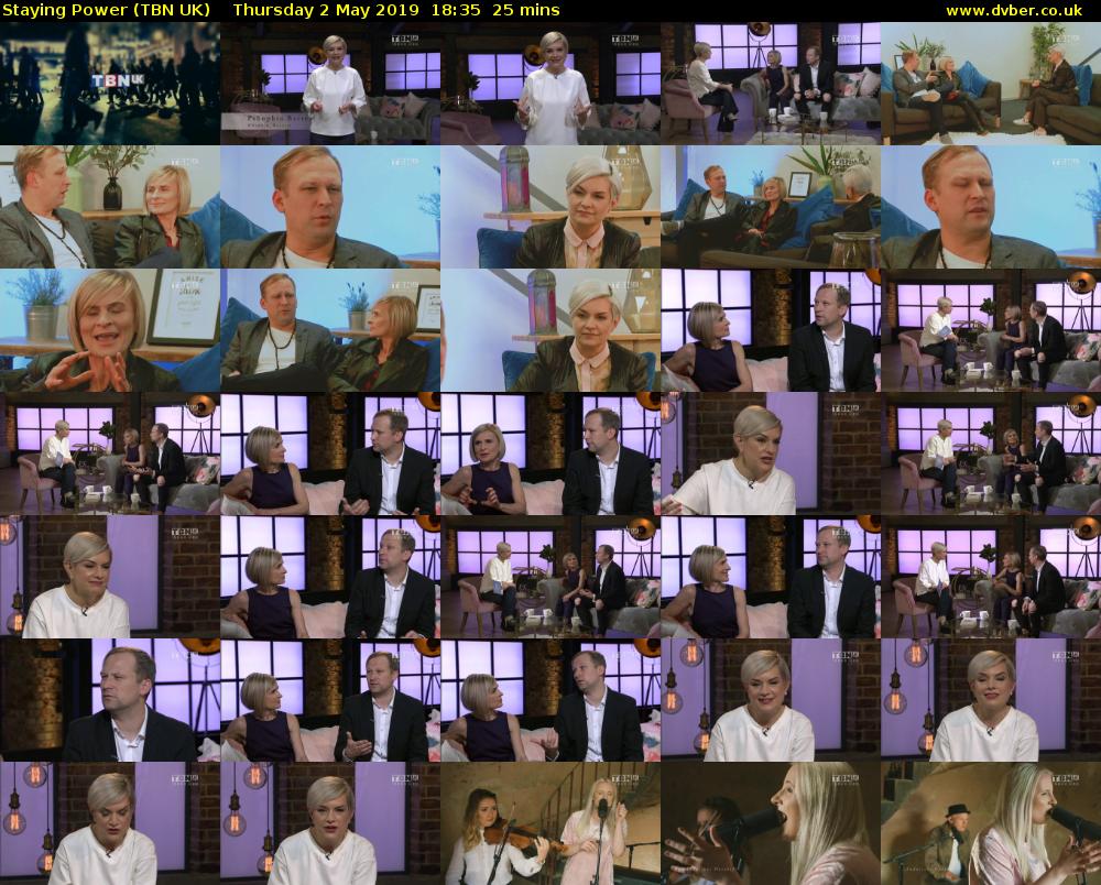 Staying Power (TBN UK) Thursday 2 May 2019 18:35 - 19:00