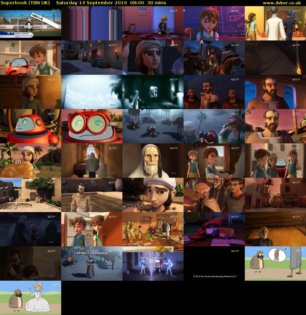 Superbook (TBN UK) Saturday 14 September 2019 08:00 - 08:30