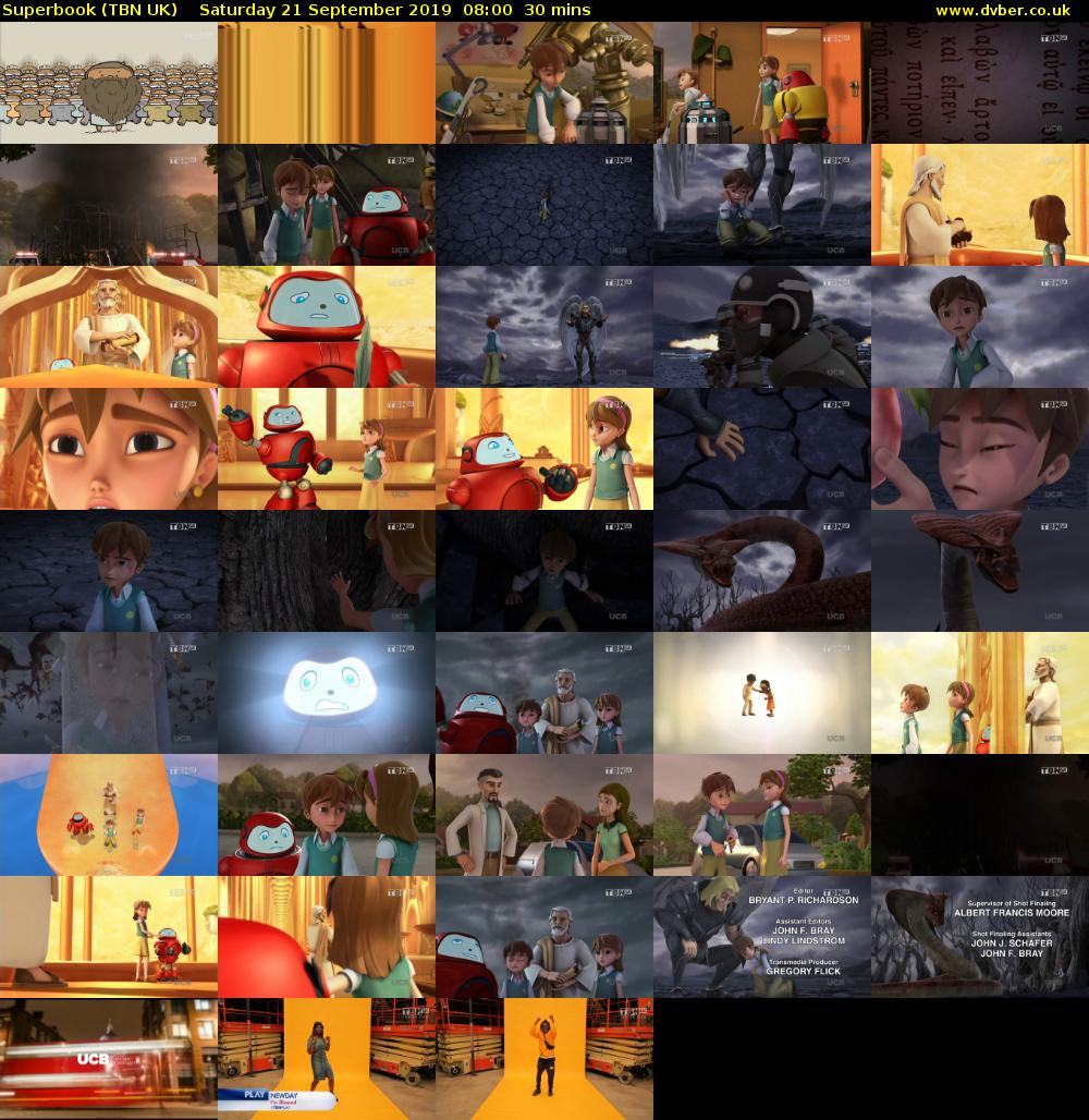 Superbook (TBN UK) Saturday 21 September 2019 08:00 - 08:30