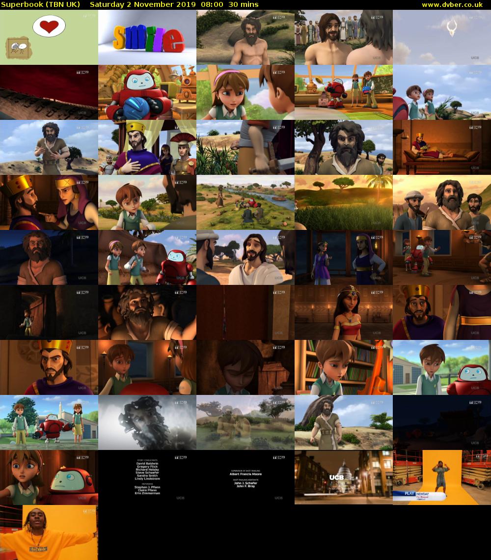Superbook (TBN UK) Saturday 2 November 2019 08:00 - 08:30