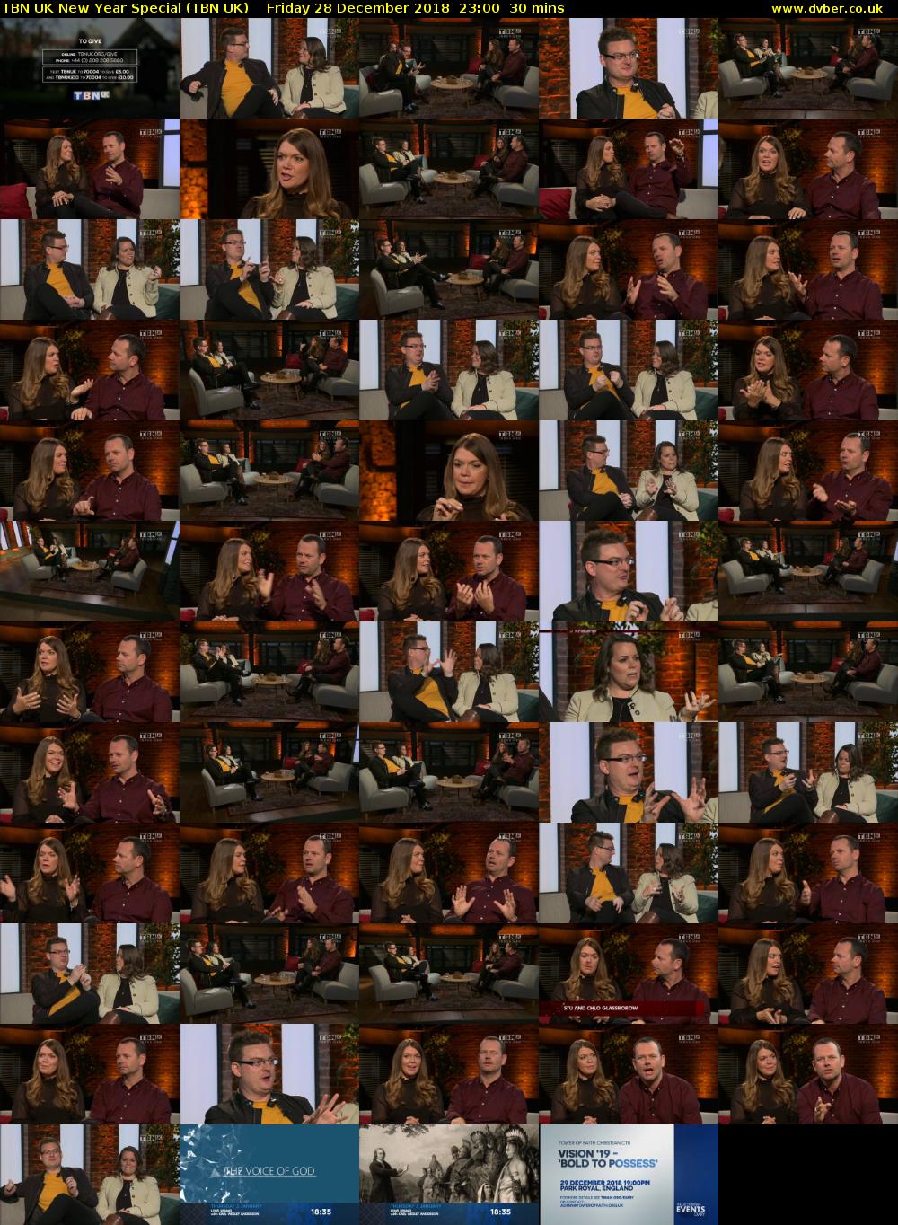 TBN UK New Year Special (TBN UK) Friday 28 December 2018 23:00 - 23:30