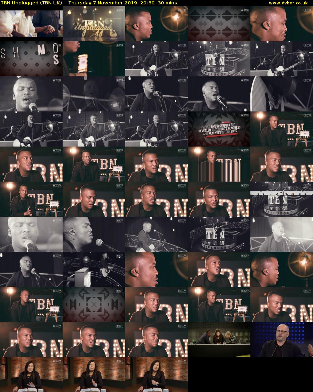 TBN Unplugged (TBN UK) Thursday 7 November 2019 20:30 - 21:00