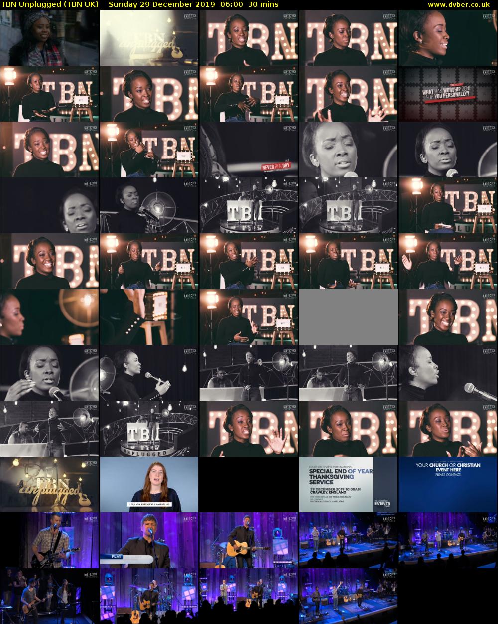 TBN Unplugged (TBN UK) Sunday 29 December 2019 06:00 - 06:30