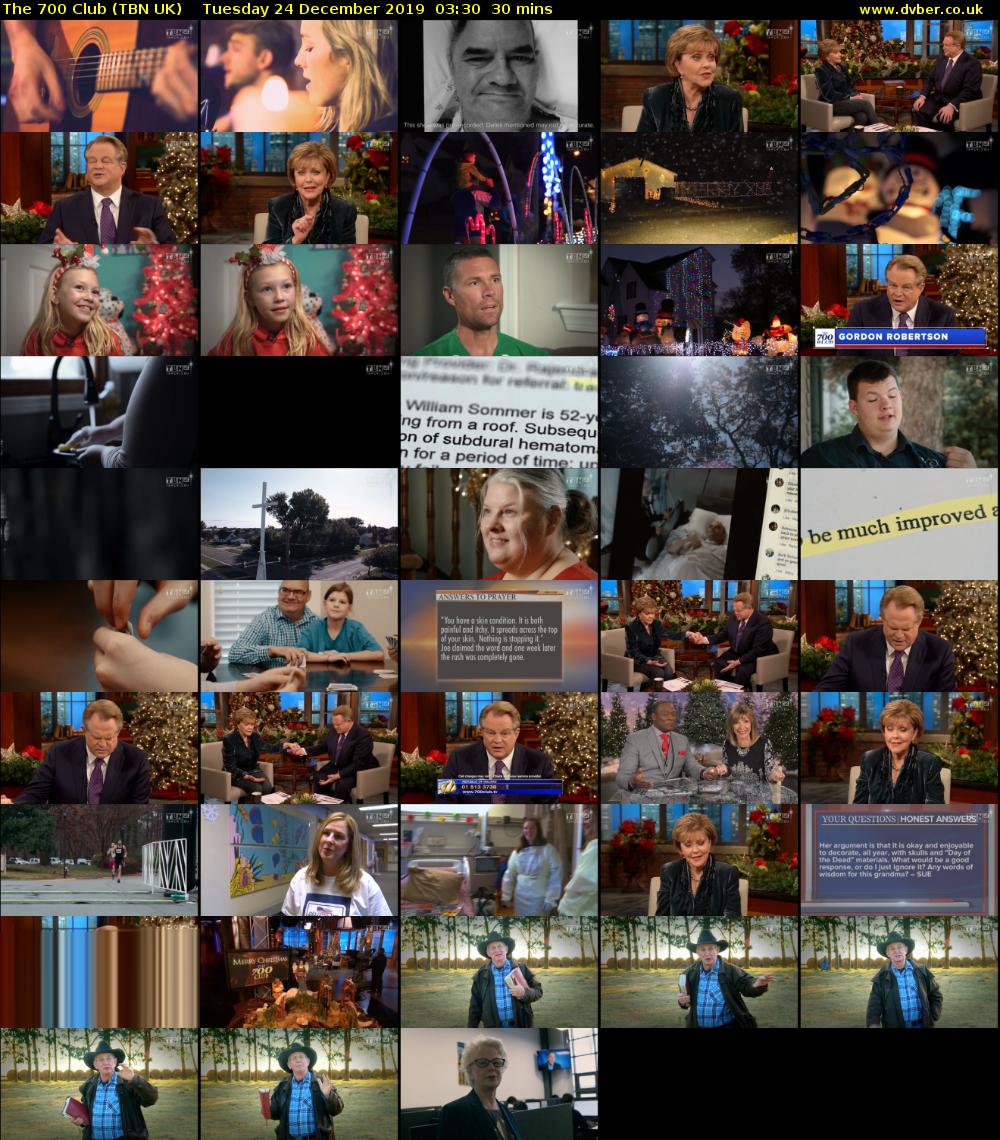 The 700 Club (TBN UK) Tuesday 24 December 2019 03:30 - 04:00