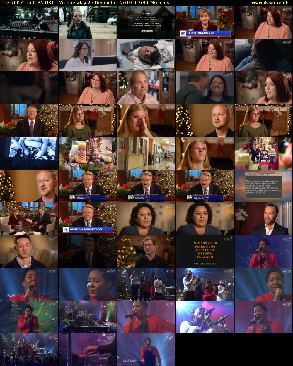 The 700 Club (TBN UK) Wednesday 25 December 2019 03:30 - 04:00