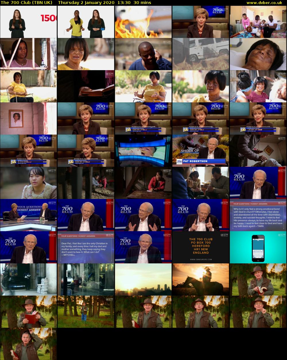 The 700 Club (TBN UK) Thursday 2 January 2020 13:30 - 14:00