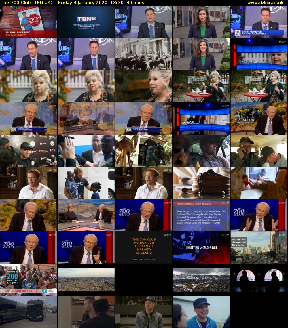 The 700 Club (TBN UK) Friday 3 January 2020 13:30 - 14:00