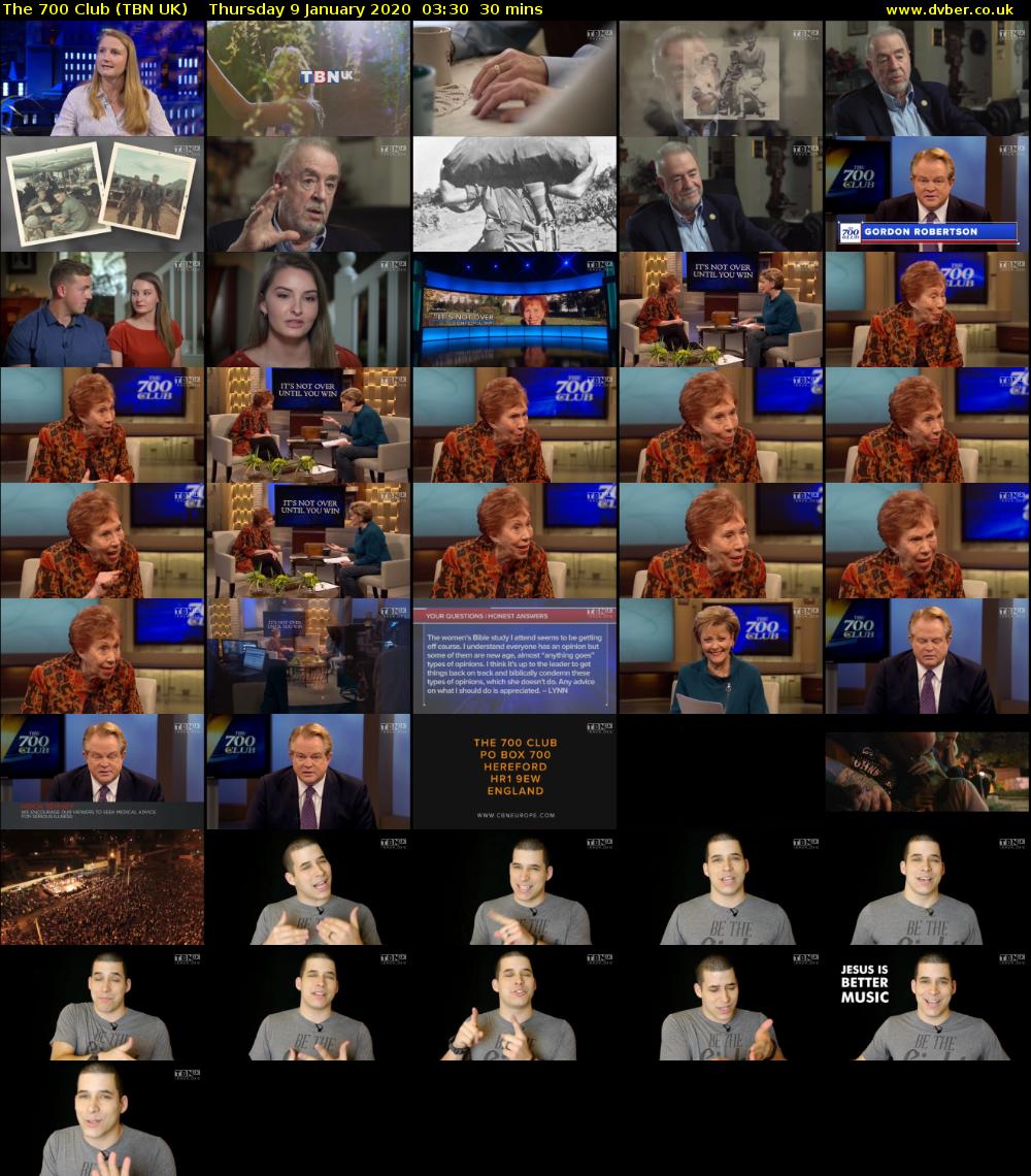 The 700 Club (TBN UK) Thursday 9 January 2020 03:30 - 04:00