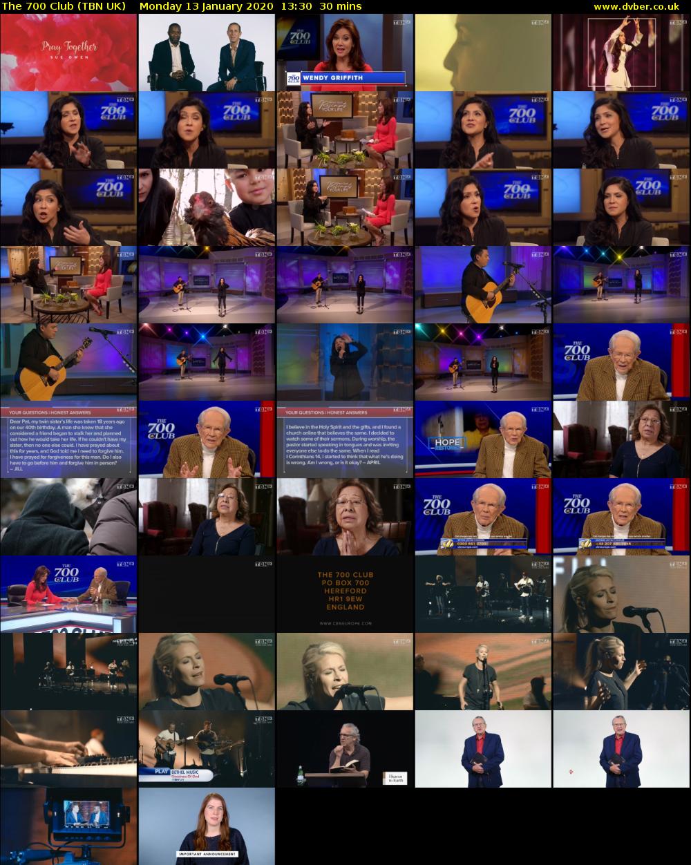 The 700 Club (TBN UK) Monday 13 January 2020 13:30 - 14:00