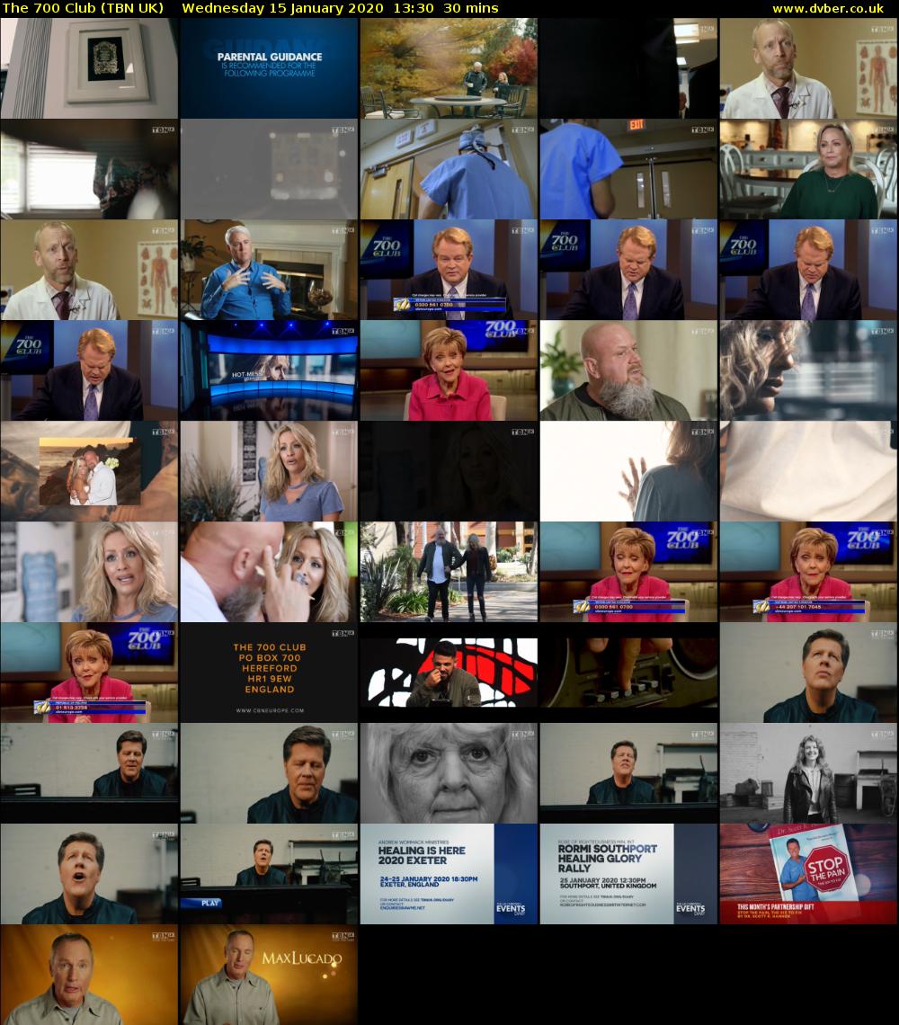 The 700 Club (TBN UK) Wednesday 15 January 2020 13:30 - 14:00