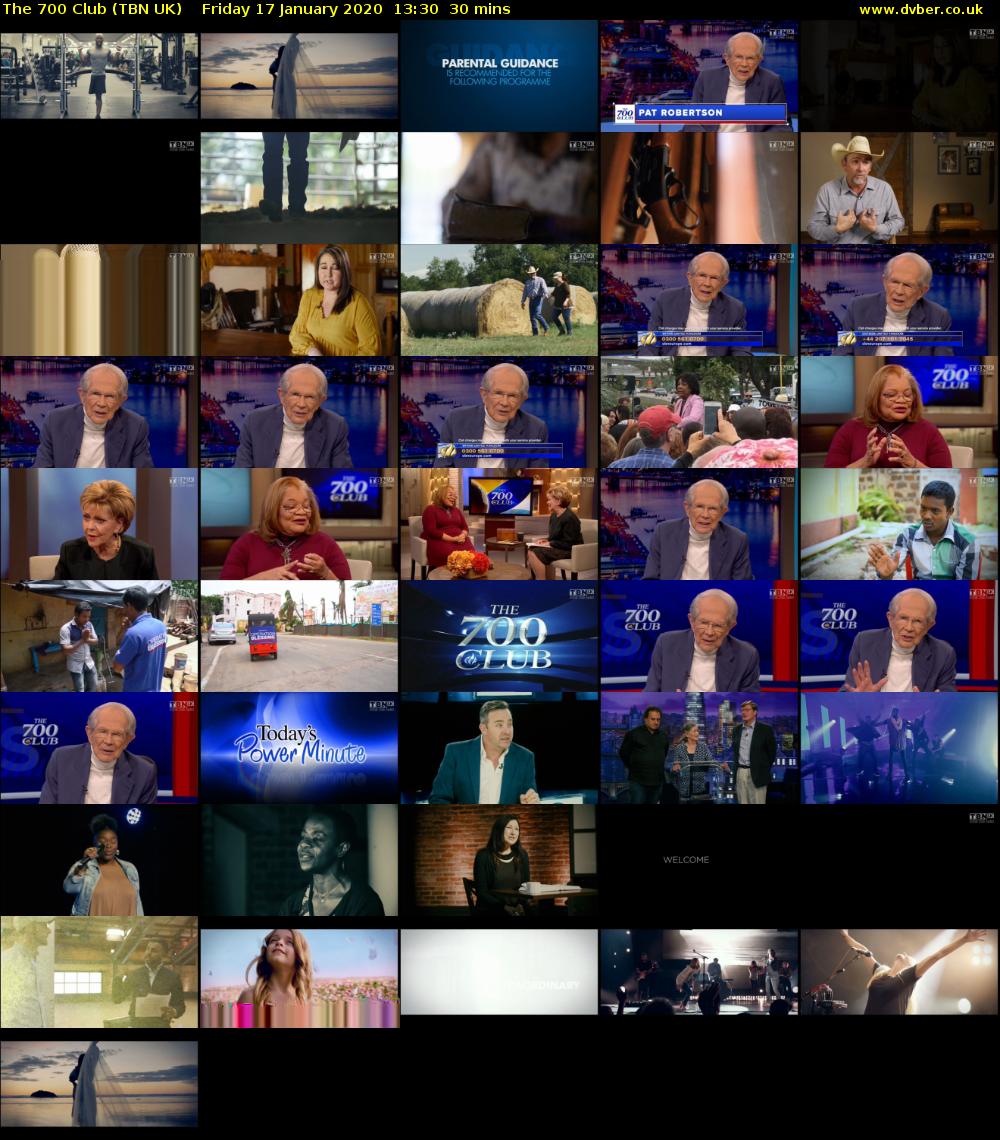The 700 Club (TBN UK) Friday 17 January 2020 13:30 - 14:00