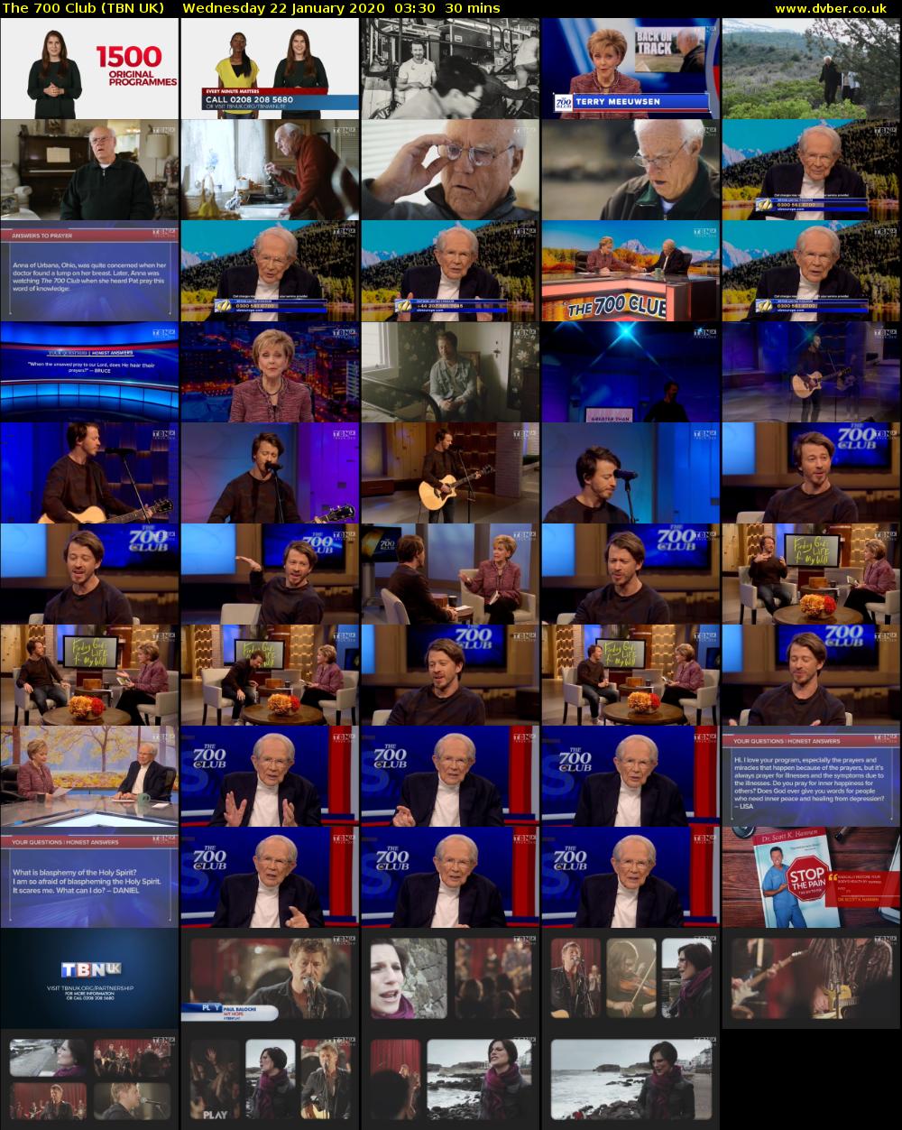 The 700 Club (TBN UK) Wednesday 22 January 2020 03:30 - 04:00