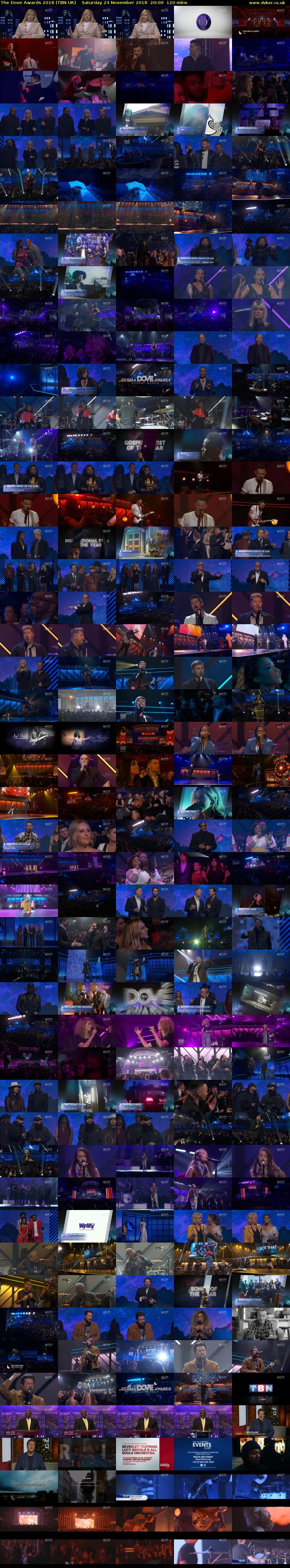 The Dove Awards 2018 (TBN UK) Saturday 24 November 2018 20:00 - 22:00