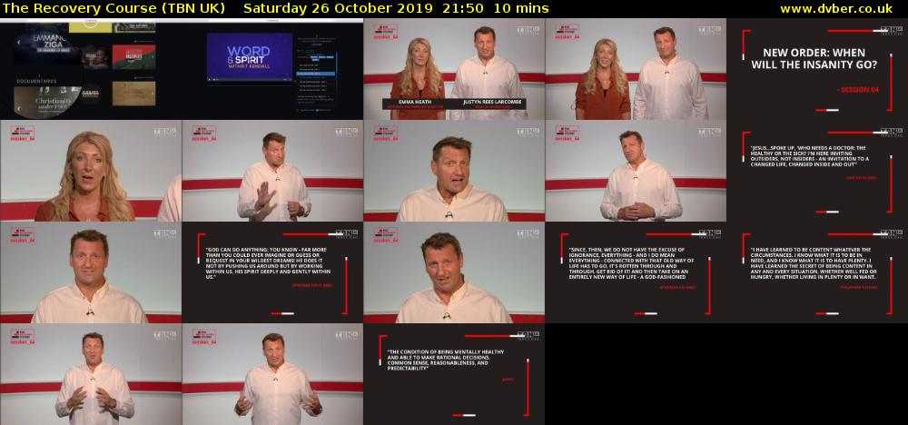 The Recovery Course (TBN UK) Saturday 26 October 2019 21:50 - 22:00