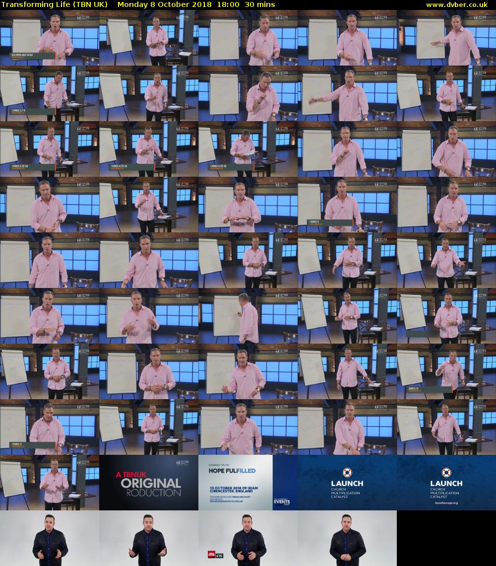 Transforming Life (TBN UK) Monday 8 October 2018 18:00 - 18:30