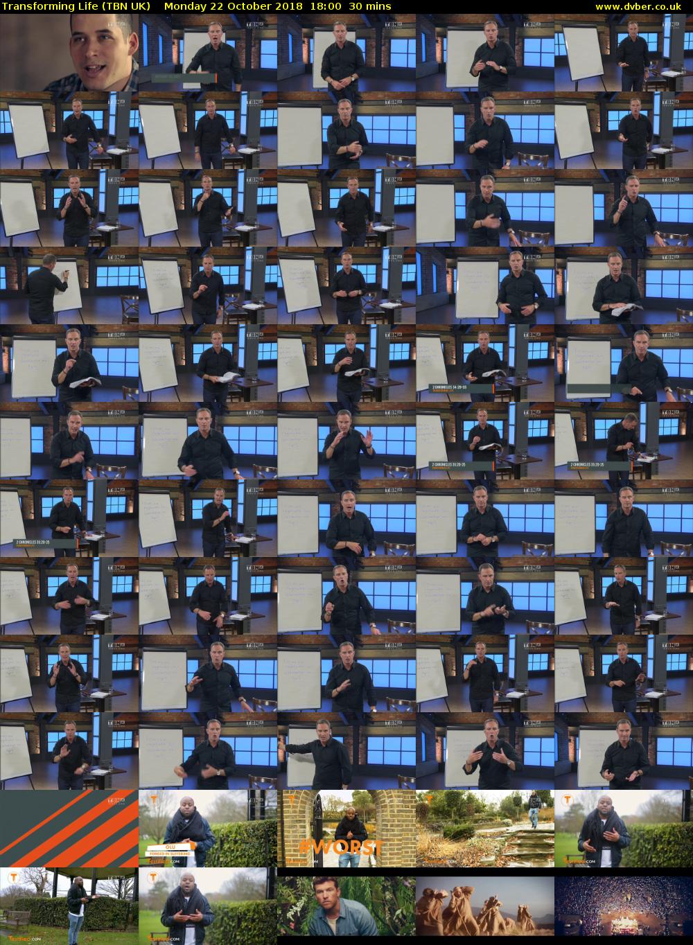 Transforming Life (TBN UK) Monday 22 October 2018 18:00 - 18:30