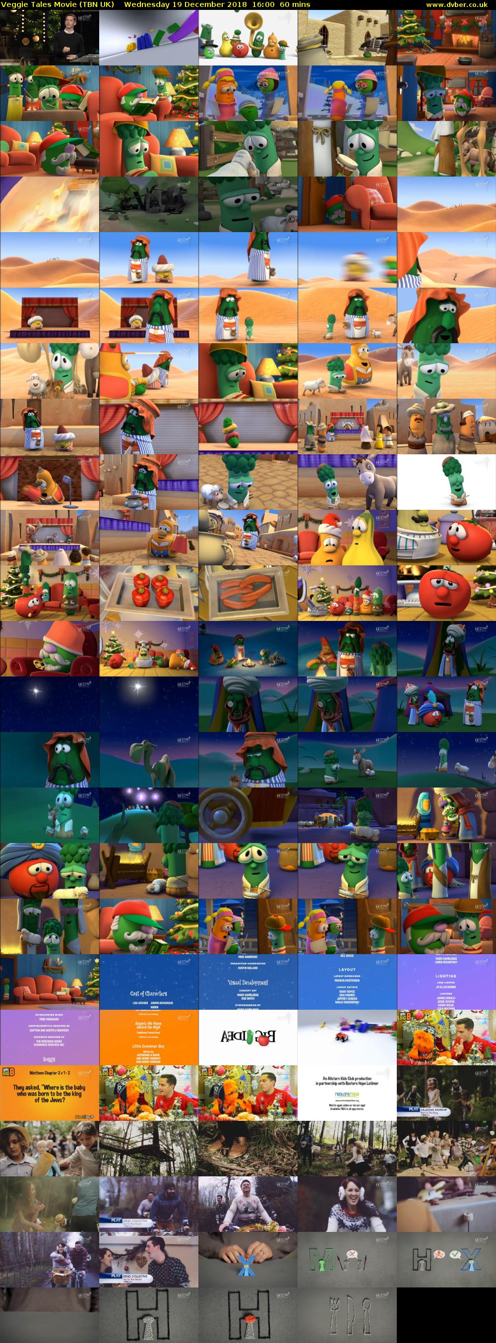 Veggie Tales Movie (TBN UK) Wednesday 19 December 2018 16:00 - 17:00