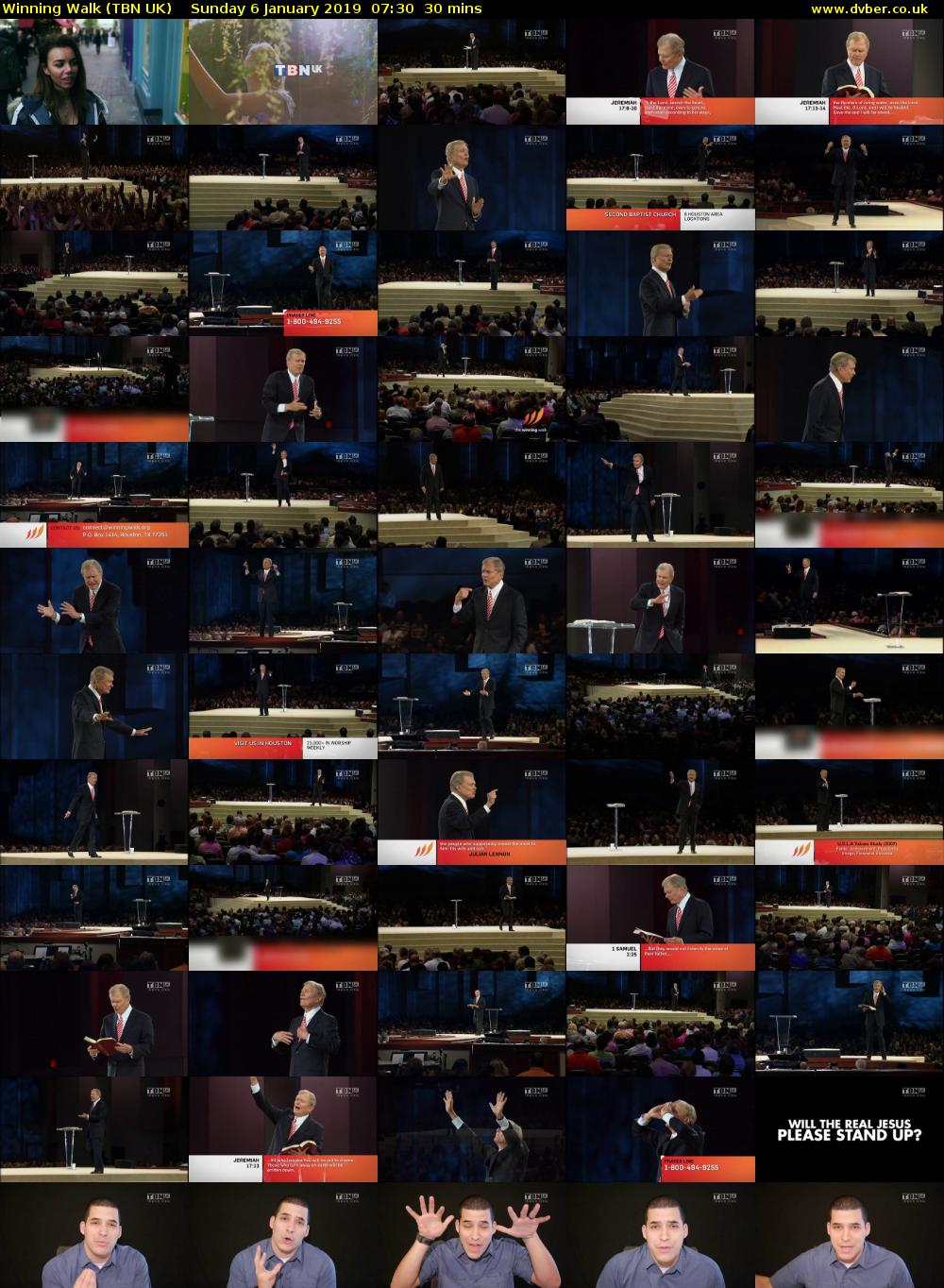 Winning Walk (TBN UK) Sunday 6 January 2019 07:30 - 08:00